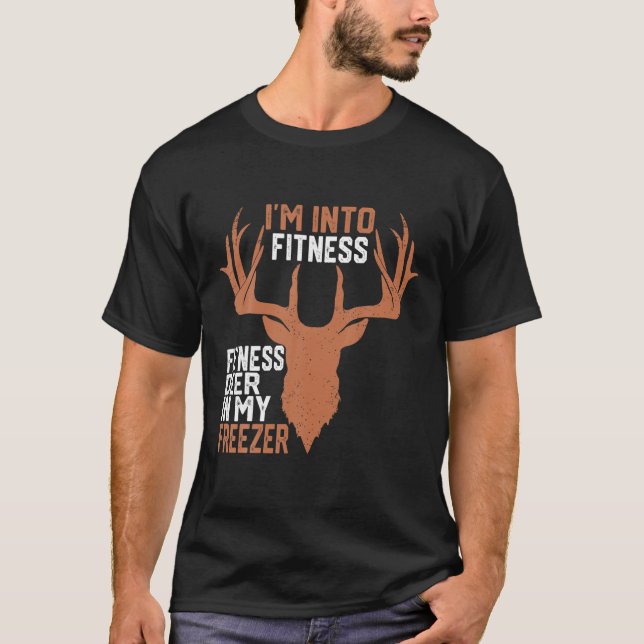 Camiseta Estou na Malhação Deer Freezer Funny Hunter Pai Hu (Frente)