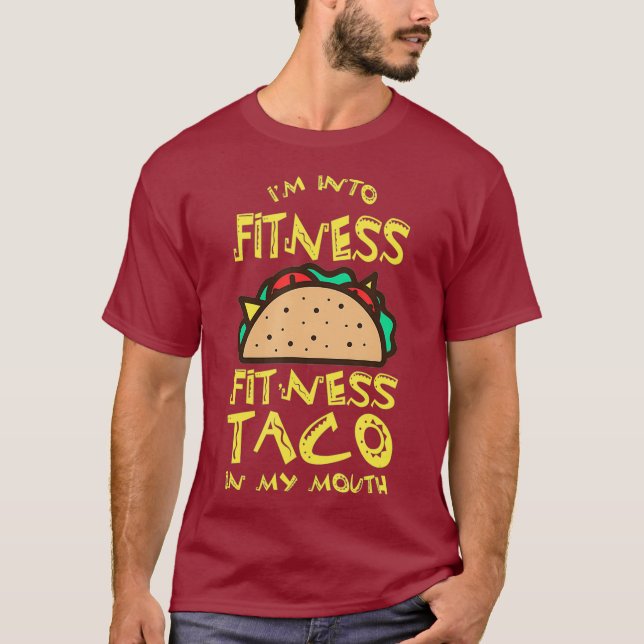 Camiseta Estou Na Malhação Engraçado Taco Junk Comida Gym (Frente)