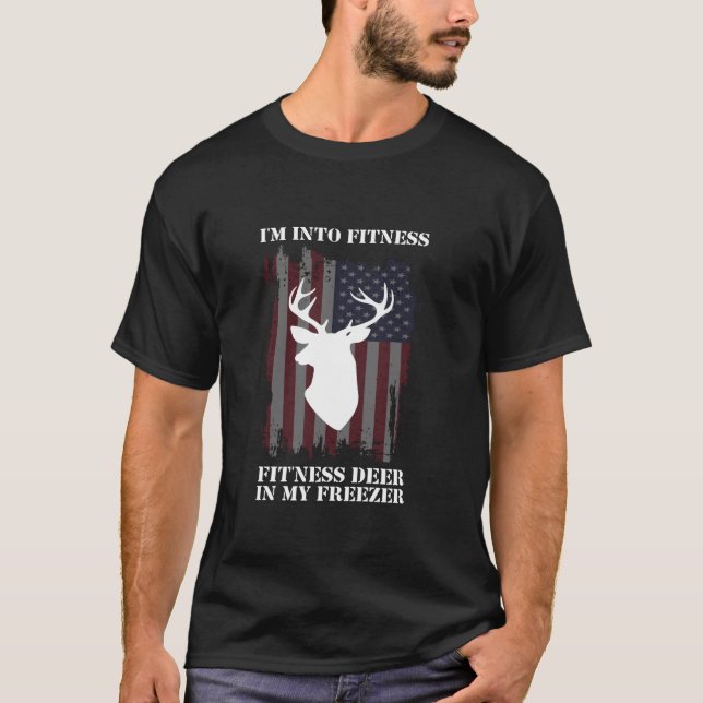 Camiseta Estou Na Malhação Ness Deer Amarican Flag Deer (Frente)