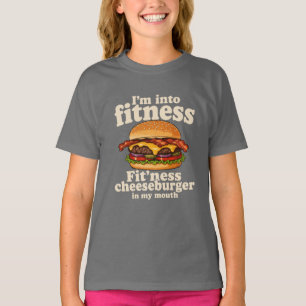 Camiseta Estou na Moda Fitness Hambúrguer com Queijo na Min