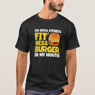 Camiseta Estou na Moda Fitness Hambúrguer Fitness na Boca C