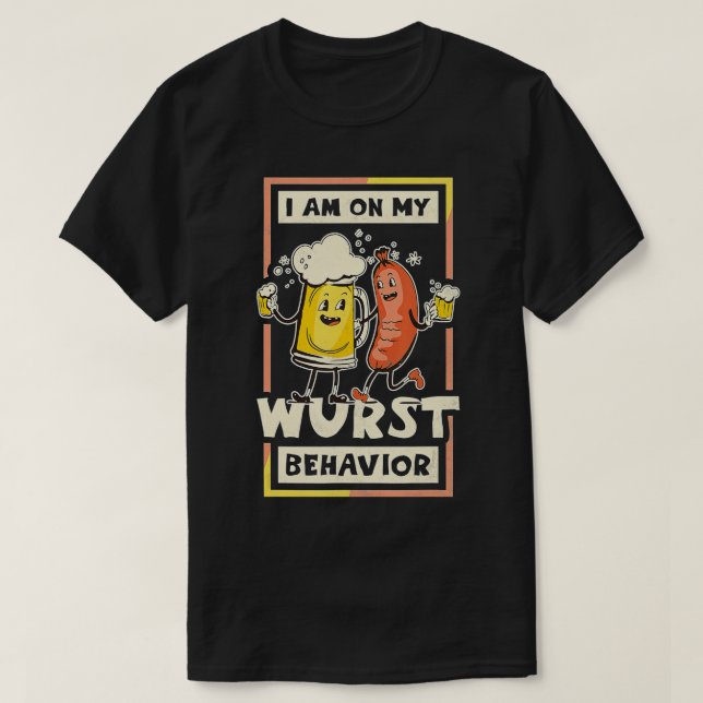 Camiseta Estou No Meu Comportamento De Wurst, Oktoberfest (Frente do Design)