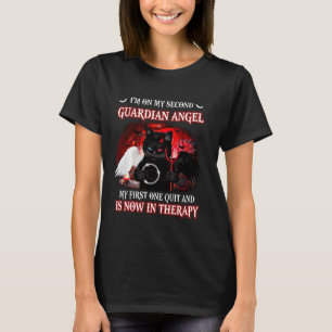 Camiseta Estou No Meu Segundo Anjo Guardião Gato Preto Lega
