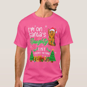 Camiseta Estou no Naughty Cute Cute Yorkshire Terrier Dog.