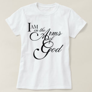 Camiseta "Estou nos Braços de Deus" estética espiritual chi