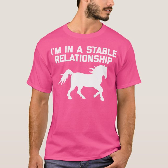 Camiseta ESTOU Num Relacionamento Estável Cavalgada Engraça (Frente)