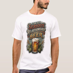 Camiseta ESTOU NUM RELACIONAMENTO SÉRIO COM CERVEJA v2