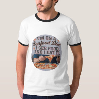 Camiseta Estou numa comida de frutos do mar engraçada
