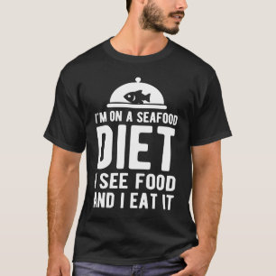 Camiseta Estou numa dieta de frutos do mar Vejo comida e co