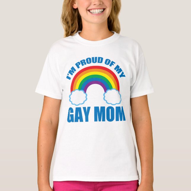 Camiseta Estou orgulhosa da minha Orgulho gay da filha LGBT (Frente)