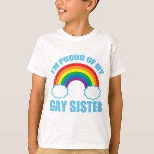 Camiseta Estou orgulhoso de minha irmã Gay Rainbow Kids