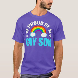 Camiseta Estou orgulhoso do meu filho Gay, mãe LGBQ ou Pai
