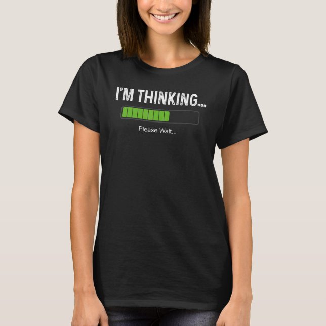 Camiseta Estou pensando em carregar Nerd de buffer de proce (Frente)
