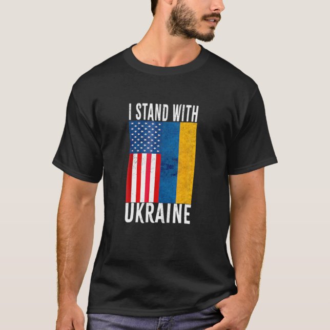 Camiseta Estou Presente Na Ucrânia Su Pport UKRAINE Ukr Ain (Frente)
