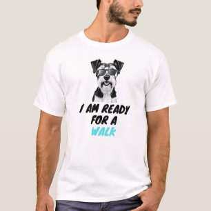 Camiseta Estou Pronta Para Caminhar - Cachorro Bonito