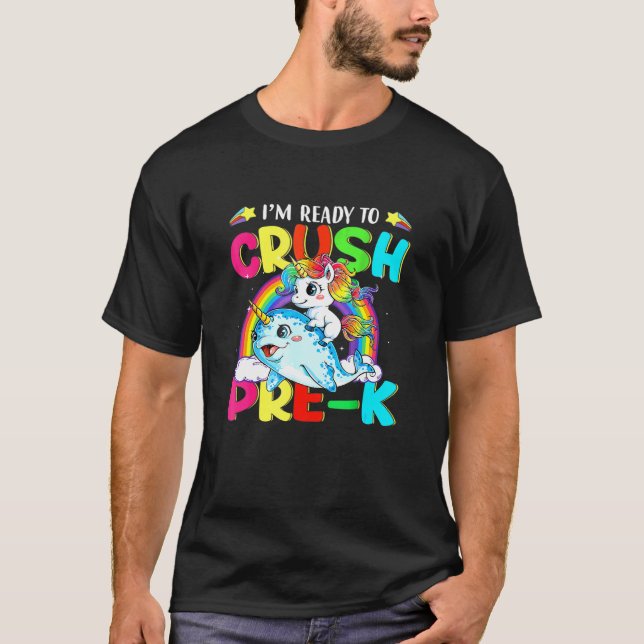 Camiseta Estou Pronta Para Esmagar Crianças De Unicórnio Do (Frente)