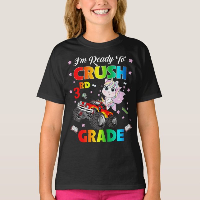 Camiseta Estou Pronta Para Esmagar O Monstro Do 3º Grau Uni (Frente)