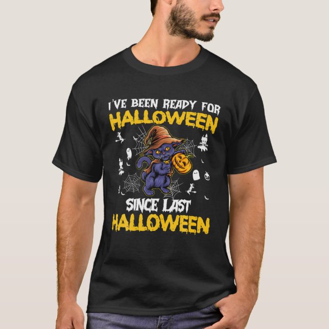Camiseta Estou Pronta Para O Halloween Desde O Último Hallo (Frente)