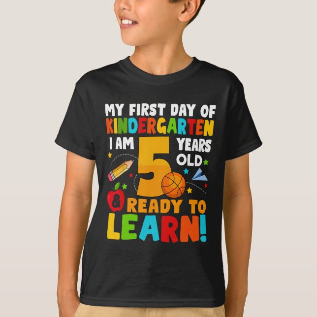 Camiseta Estou pronto para aprender meu primeiro dia de edu (Frente)
