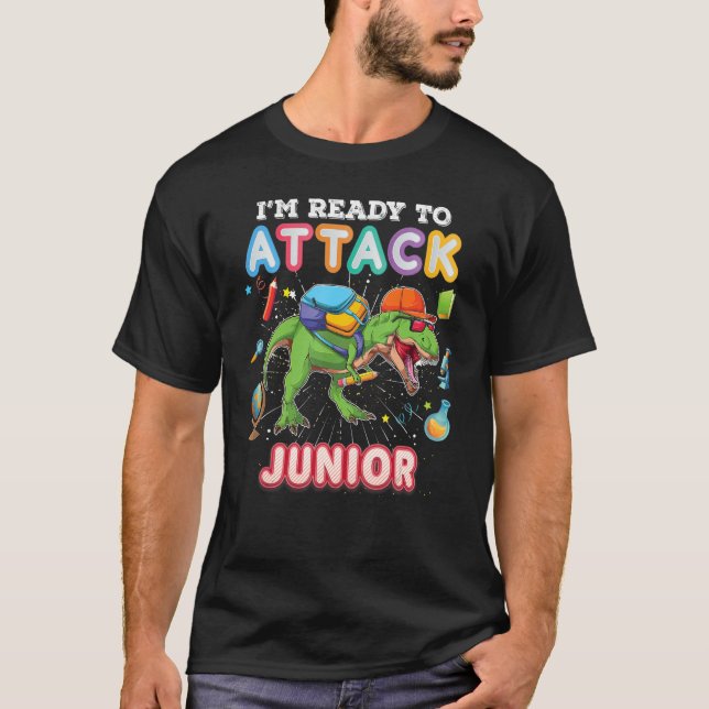 Camiseta Estou Pronto Para Atacar O Junior De Volta Ao Dino (Frente)