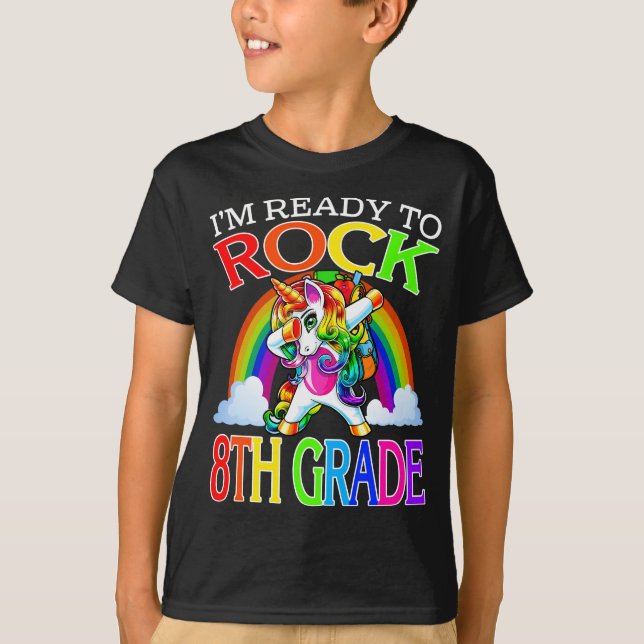 Camiseta Estou pronto para balançar Arco-Íris do 8º ano (Frente)