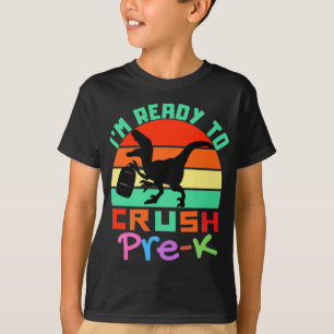 CAMISETA ESTOU PRONTO PARA CHOCAR PRÉ-K - DINOSSAUR LEGAL