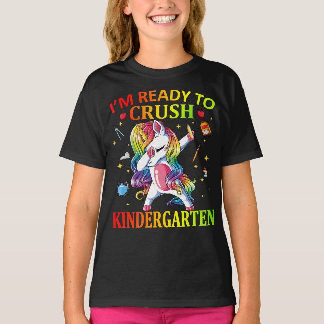 Camiseta ESTOU PRONTO PARA CRUSH KINDERGARTEN Unicorn (Frente)