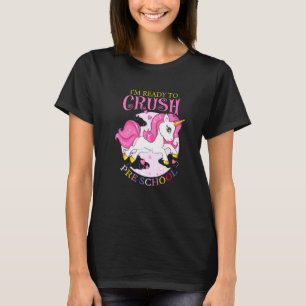 Camiseta Estou Pronto Para Dominar Unicórnio Pré-Escola Jar