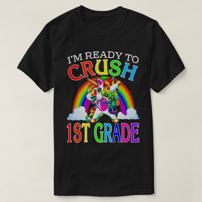 Camiseta Estou pronto para esmagar 1rua de Unicórnio de vol (Frente do Design)