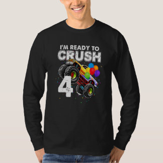 Camiseta Estou pronto para esmagar 4 Monstros, 4, 4, Aniver