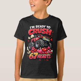 Camiseta Estou Pronto para Esmagar 67 Corações Divertido do
