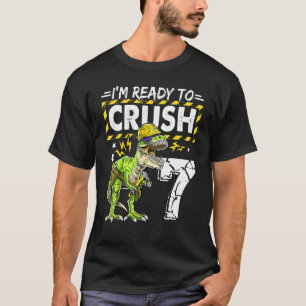 Camiseta Estou pronto para esmagar 7 dinossauros construind