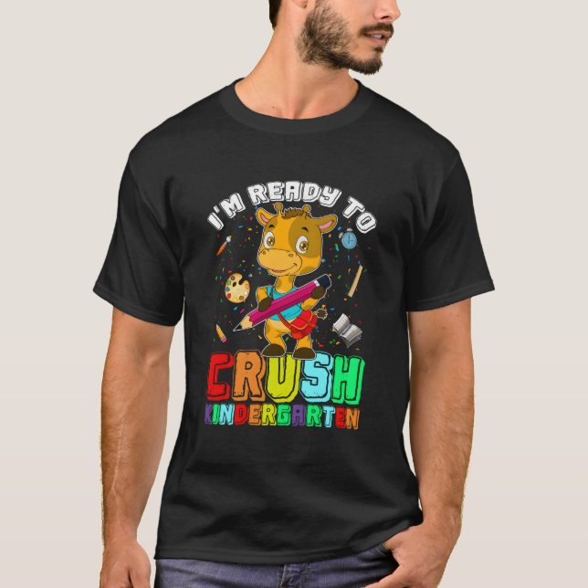 Camiseta Estou Pronto Para Esmagar A Girafa Do Jardim De In (Frente)