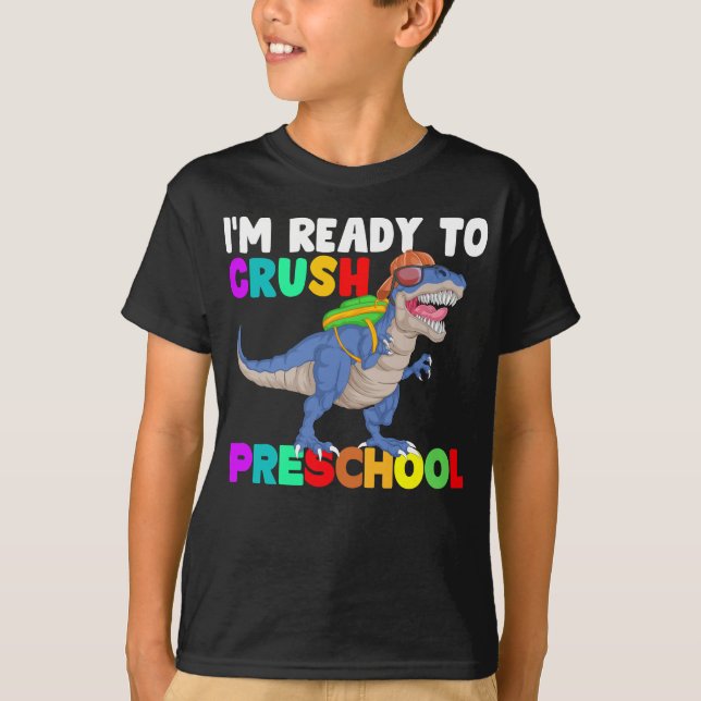 Camiseta Estou pronto para esmagar a pré-escola (Frente)