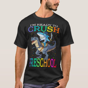 Camiseta Estou pronto para esmagar a pré-escola dinossauro 