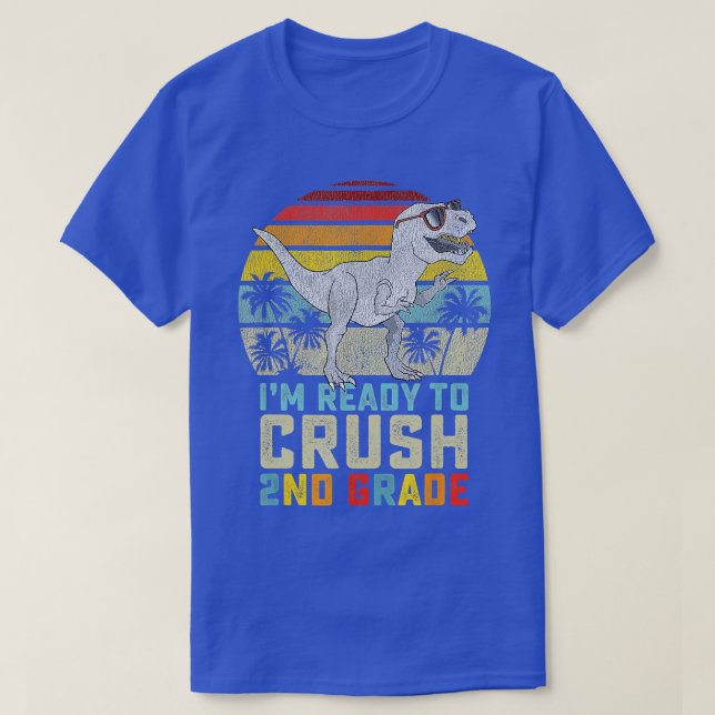 Camiseta Estou Pronto Para Esmagar Dinossauro segundo De Vo (Frente do Design)