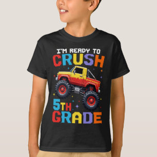 Camiseta Estou Pronto Para Esmagar o 5º Ano com Monster Tru