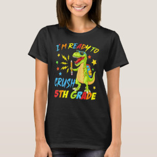 Camiseta Estou Pronto Para Esmagar o 5º Ano Volta às Aulas