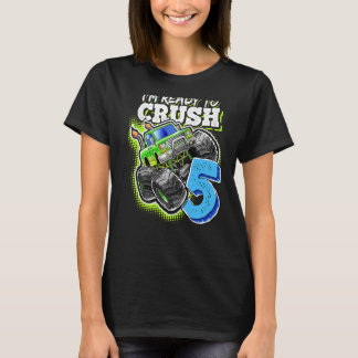 Camiseta Estou pronto para esmagar o 5 de 5 Monstros Aniver