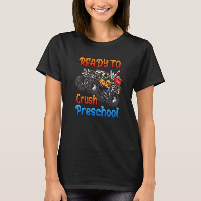 Camiseta Estou Pronto Para Esmagar O Caminhão Monstro Pré-E (Frente)