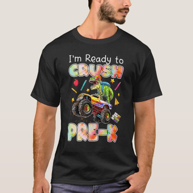 Camiseta Estou pronto para esmagar o Dinossauro de Caminhão (Frente)