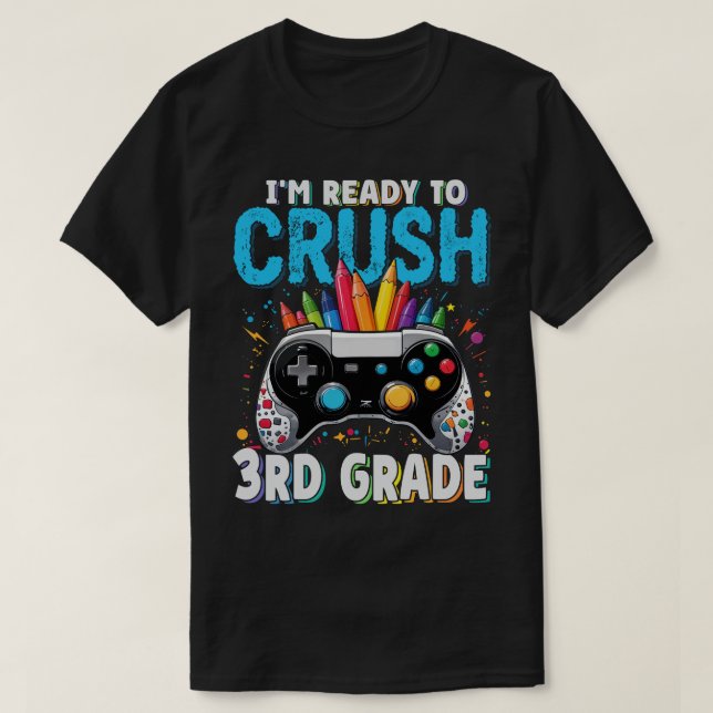 Camiseta Estou pronto para esmagar o jogador do 3º ano de v (Frente do Design)