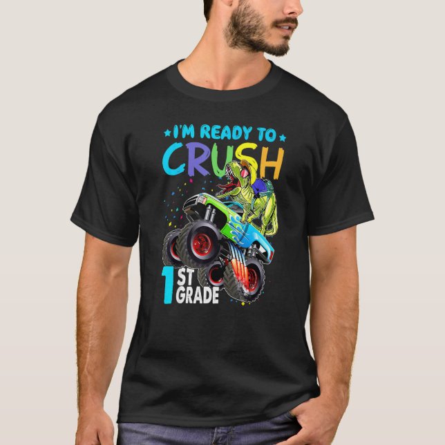 Camiseta Estou pronto para esmagar o Monstro da rua Dinosau (Frente)