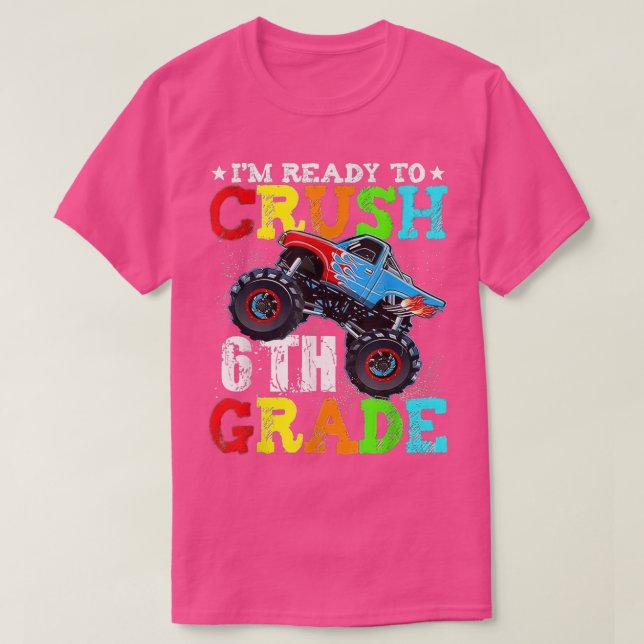 Camiseta Estou pronto para esmagar o monstro do 6 (Frente do Design)