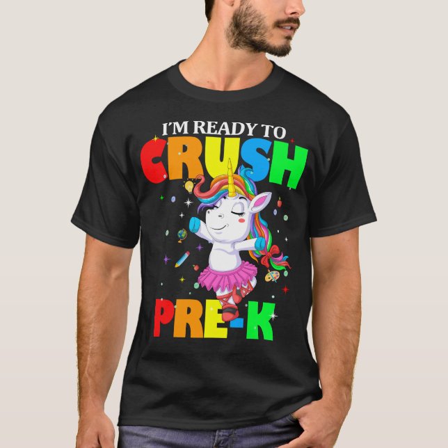 Camiseta Estou pronto para esmagar o pré-k (Frente)