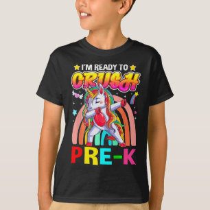 Camiseta Estou pronto para esmagar o Pré K Dab Unicorn de v