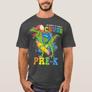 Camiseta Estou Pronto Para Esmagar O Pré K Dino De Volta Ao