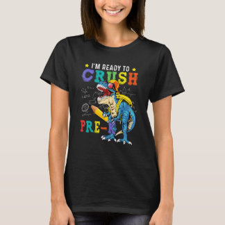 Camiseta Estou Pronto Para Esmagar O Pré K Dinossauro De Vo