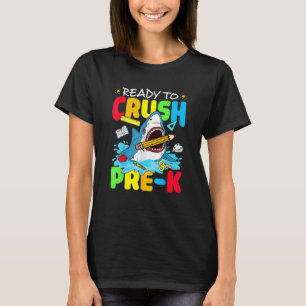 Camiseta Estou pronto para esmagar o pré K Shark de volta à
