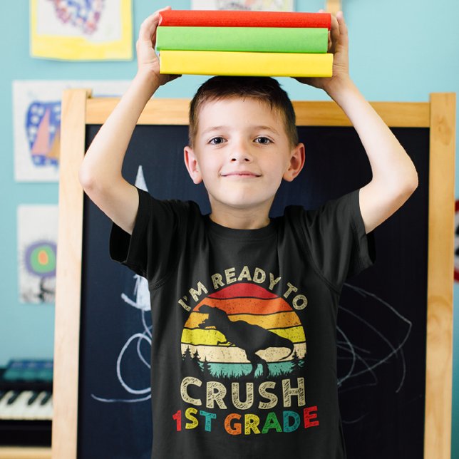 Camiseta Estou pronto para esmagar o primeiro dinossauro re (Criador carregado)